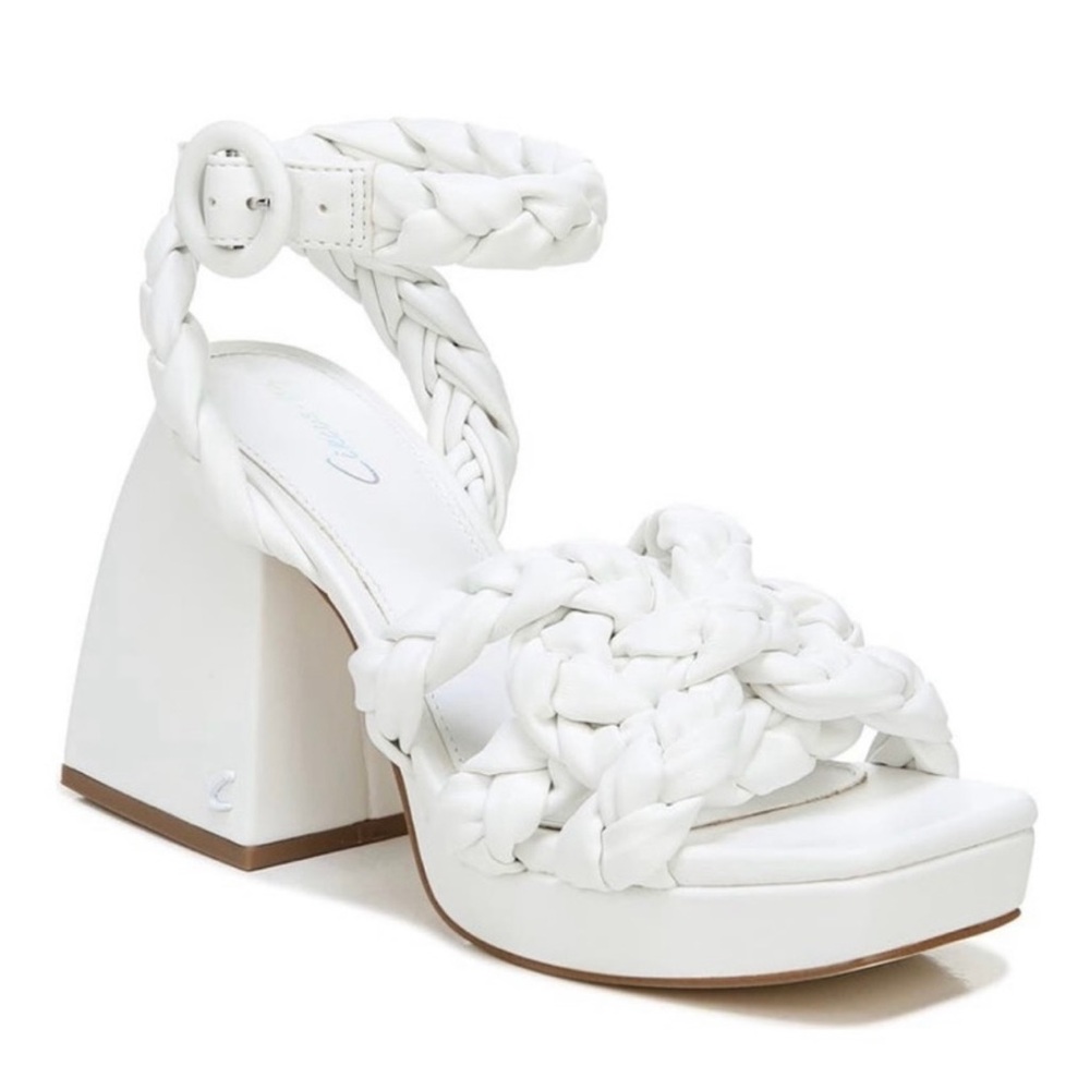 NEW SAM EDELMAN CIRCUS WHITE BRAIDED SANDALS